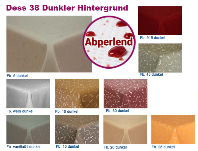 Abperlende, Schmutzabweisende Tischwäsche DESS 38 dunkel